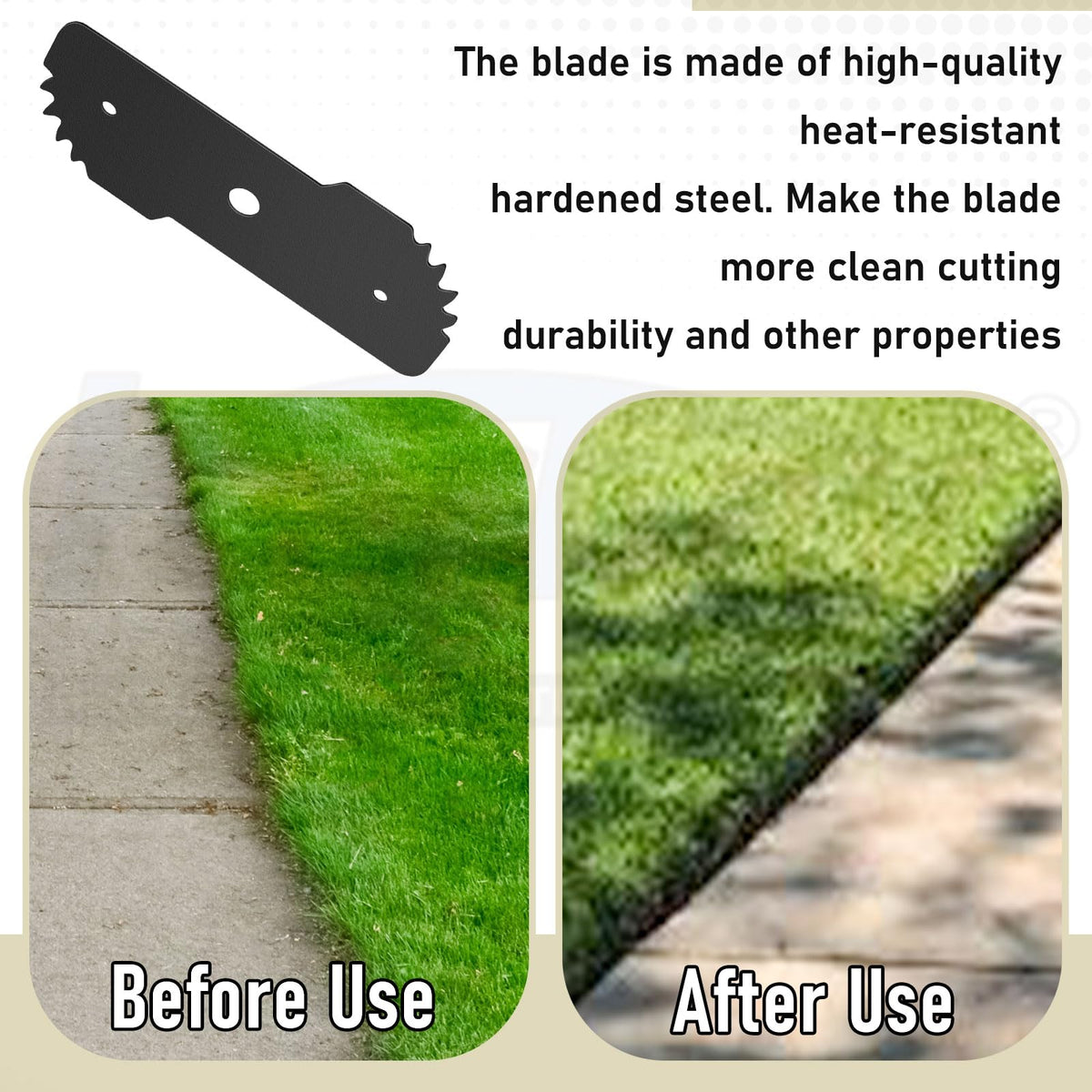 Karbay edger blade washers and gasket ensure secure mounting.