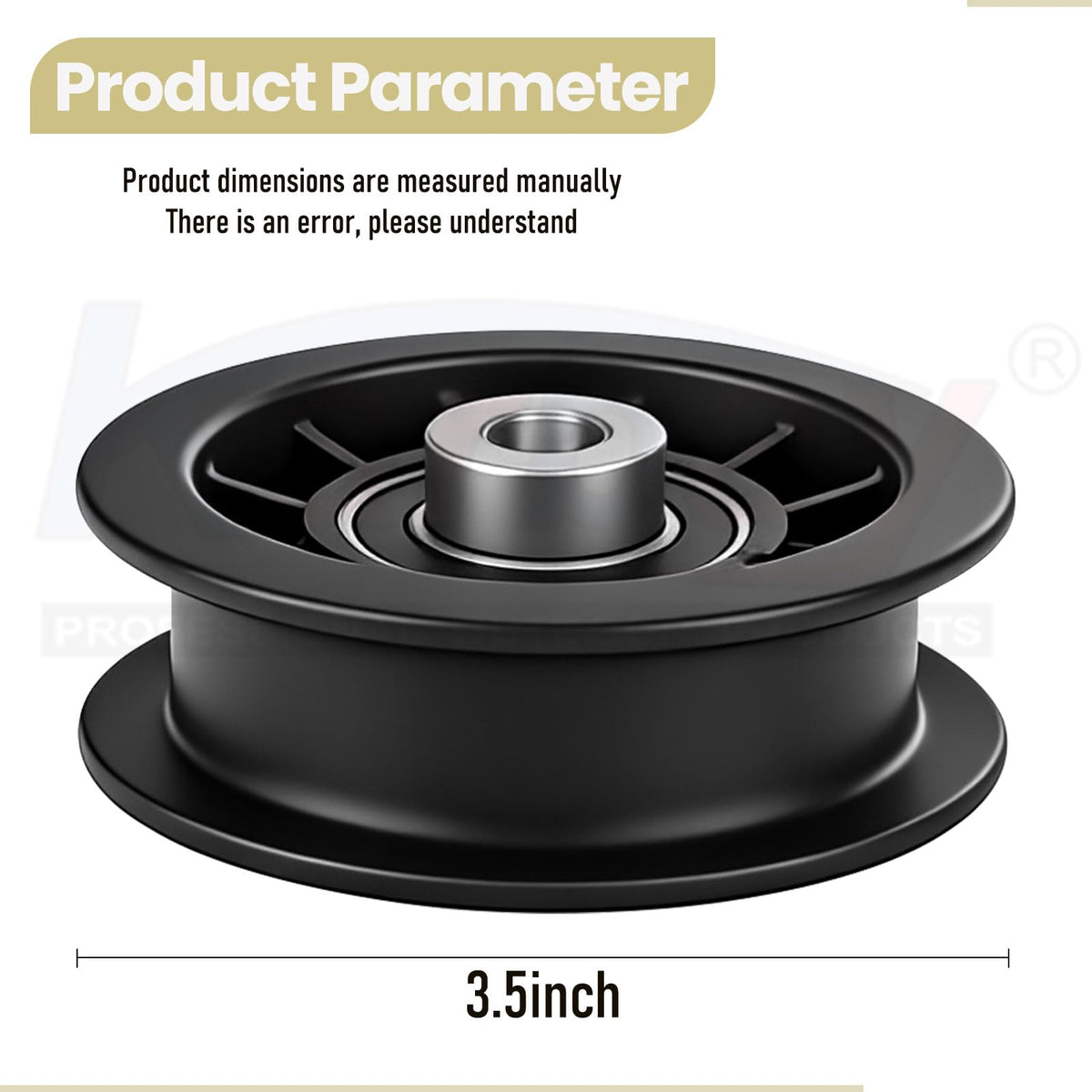 Karbay flat idler pulley bearing detail emphasizes durable internal bearings.