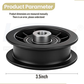 Karbay flat idler pulley bearing detail emphasizes durable internal bearings.