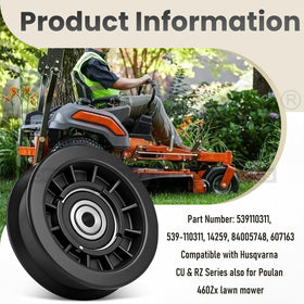 Karbay flat idler pulley outer diameter 3-1/2 in indicates robust sizing for multiple models.