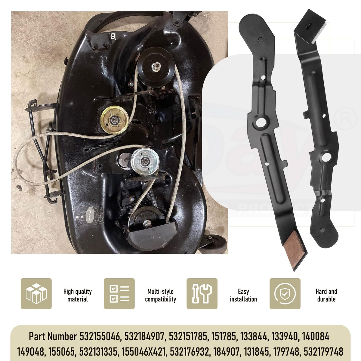Karbay springs pair delivers consistent tension for reliable deck operation.