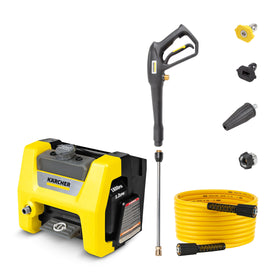 Kärcher K1800 Cube front view shows compact, portable design for easy storage.