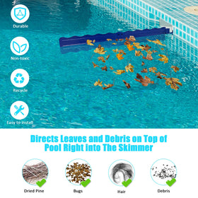 Kardeep pool skimmer arm in action with flowing water guiding leaves.