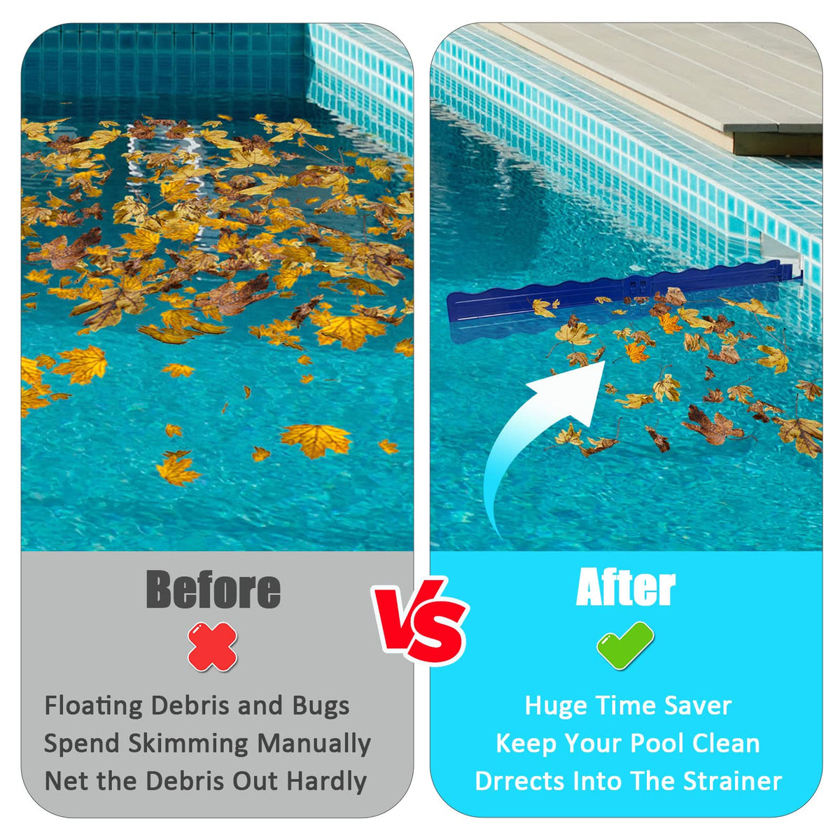Kardeep pool skimmer arm installation steps illustration.