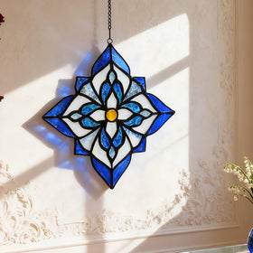 Karhuimoyi blue stained glass suncatcher packaged gift-ready