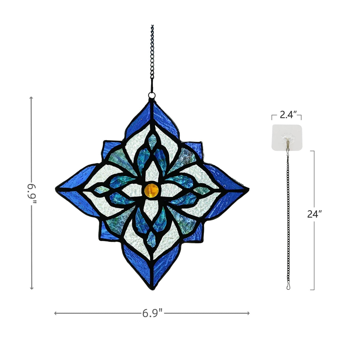 Karhuimoyi Tiffany blue flower window hanging brightens spaces
