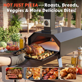 Karienvir pizza oven wood pellets hopper emphasizes efficient fuel use