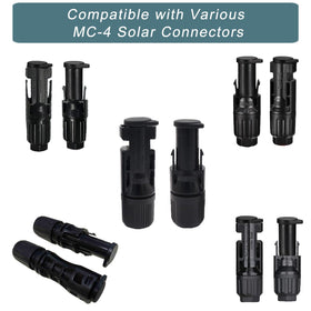 In-use KarlKers cap sealing MC-4 connectors outdoors.