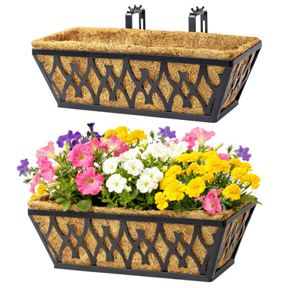 Karlliu 16-inch window box assembly showing sturdy brackets for easy outdoor mounting.