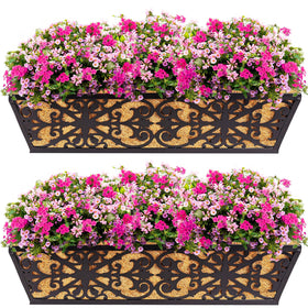 Karlliu 2-pack 24-inch window box with railing display for bright blooms