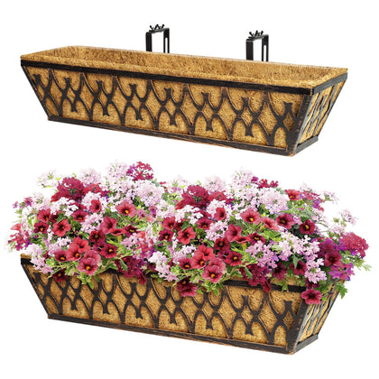Karlliu 24-inch bronze window box planter, assembled and ready for mounting