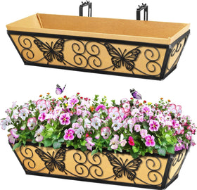 Karlliu 24inch window boxes with butterfly design for balcony decoration and blooms