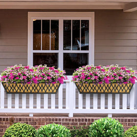 Karlliu 30 inch window box close up showing coco liner for breathable planting