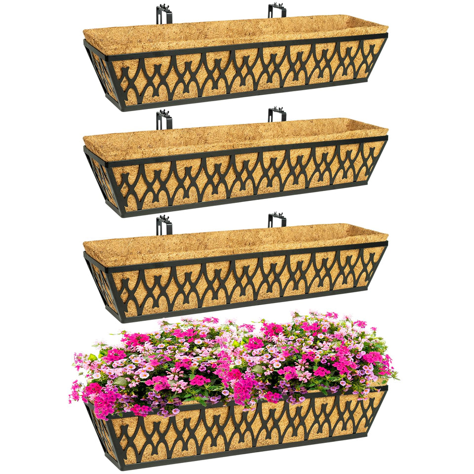 Karlliu 4-pack 30-inch window boxes with sturdy construction for year-round planting