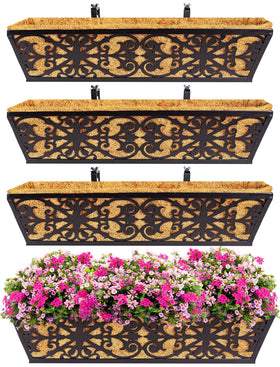 Karlliu 4 pack 24 inch window boxes with blooms for sunlit spaces