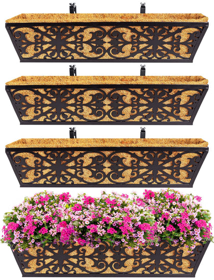 Karlliu 4 pack 24 inch window boxes with blooms for sunlit spaces