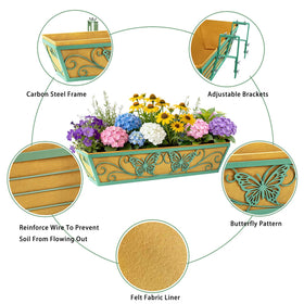 Karlliu green window boxes on a sunny porch for curb appeal and gardening