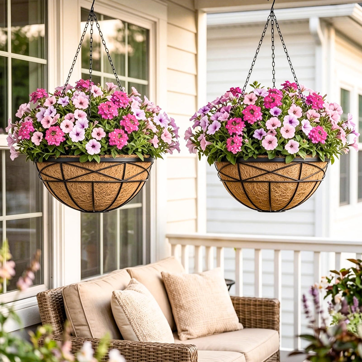 Karlliu hanging basket with sturdy chains for versatile setup