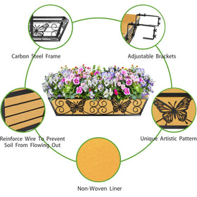Karlliu heavy metal frame provides durable support for seasonal plants on rails and fences