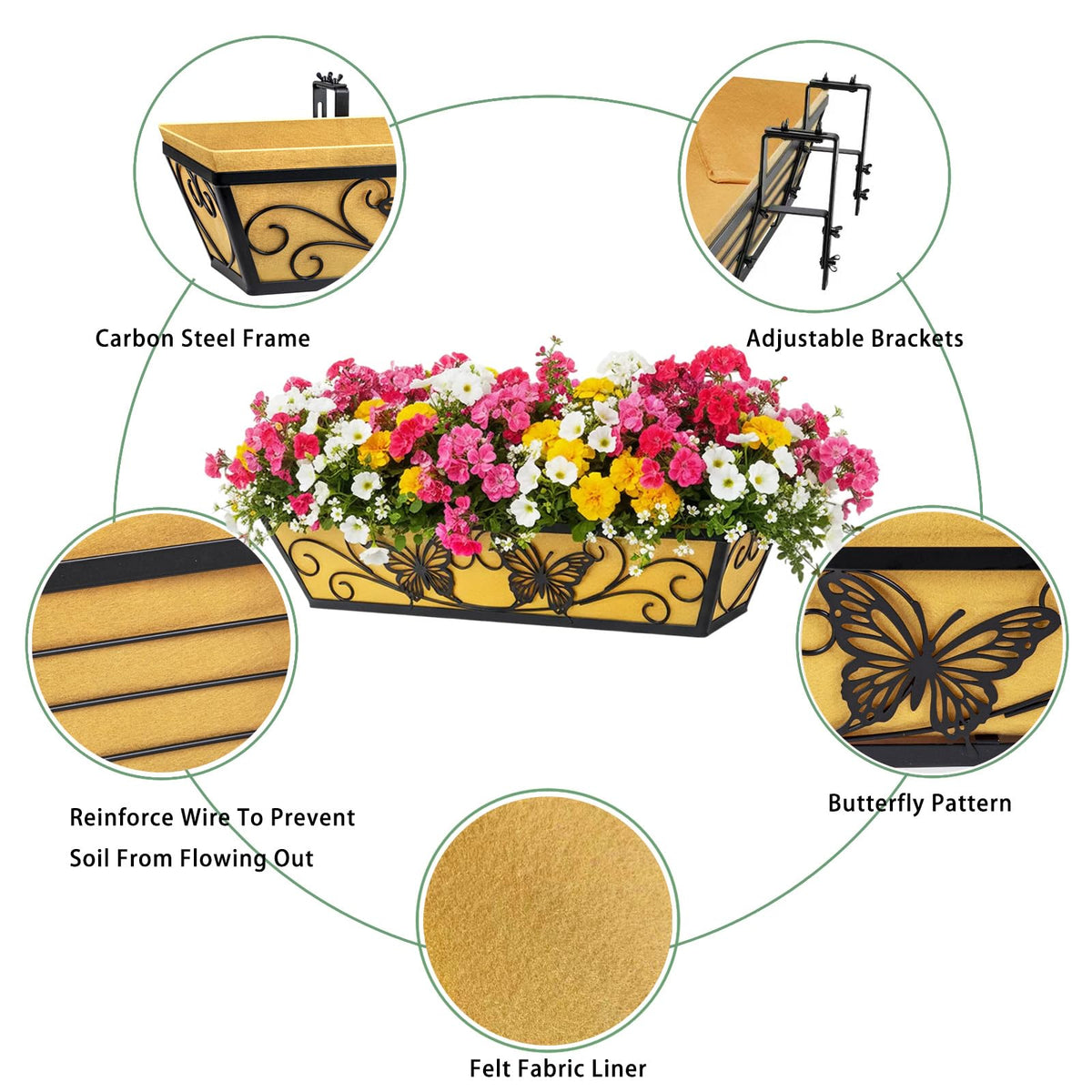 Karlliu horse trough design, decorative butterfly pattern adding charm to your porch.