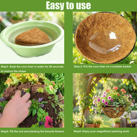 Karlliu natural coco coir pot liner highlighting sustainable material for eco-friendly planters.