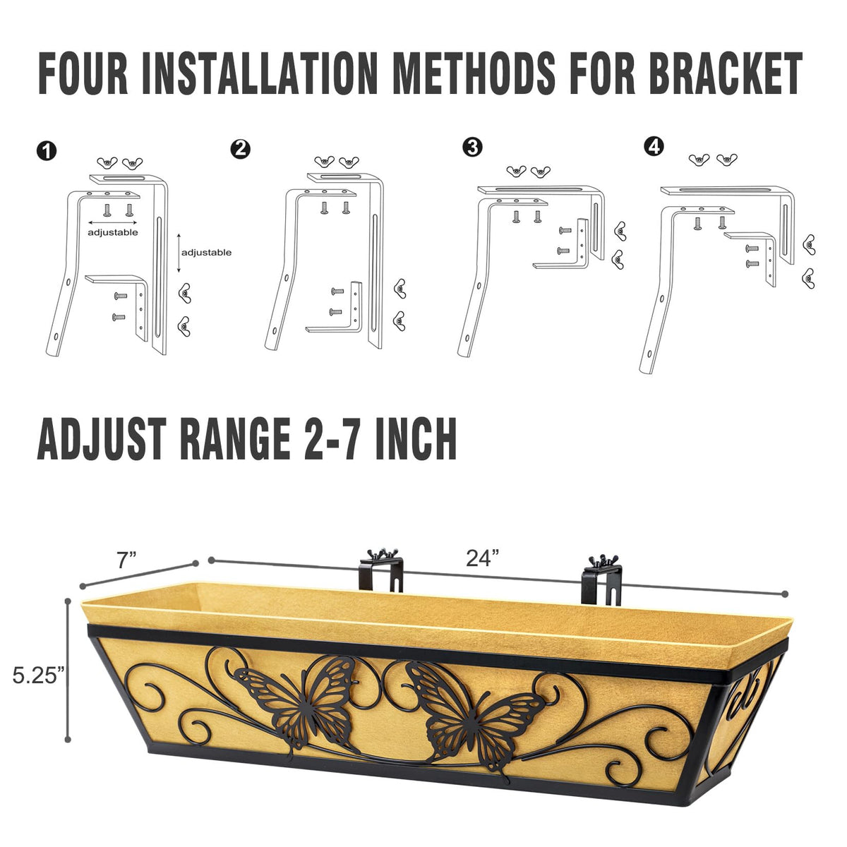 Karlliu 24-inch baskets hung on a garden balcony, enhancing curb appeal.