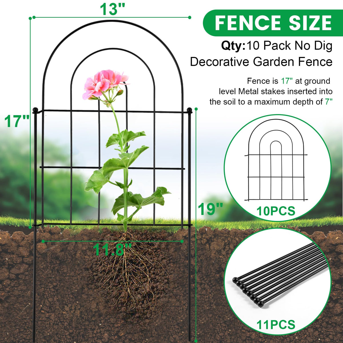 Karlliu rustproof metal fence no-dig design keeps yard borders secure.
