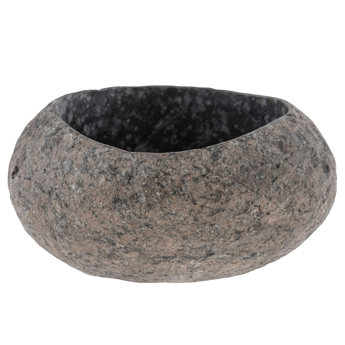 Karma River Stone Planter front view highlights unique color and natural texture for home decor