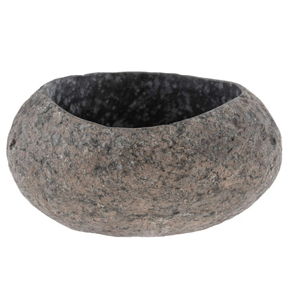 Karma River Stone Planter front view highlights unique color and natural texture for home decor