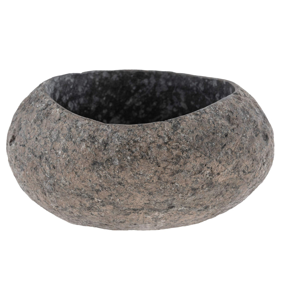 Karma River Stone Planter front view highlights unique color and natural texture for home decor