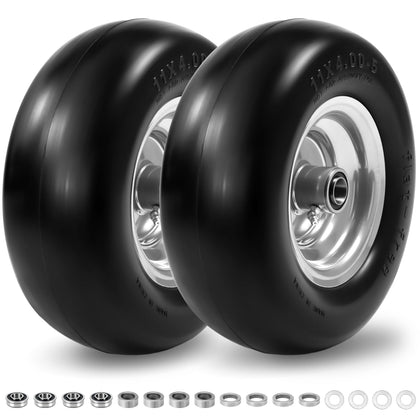 Kartio 11x4-5 front tire, puncture-free design for maintenance-free mowing.