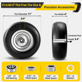 Kartio flat free side view tire ready for zero-turn efficiency.