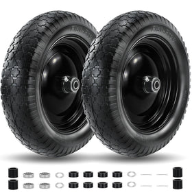 Kartio flat-free tire with 14.5 inch rim for rugged garden use without flats