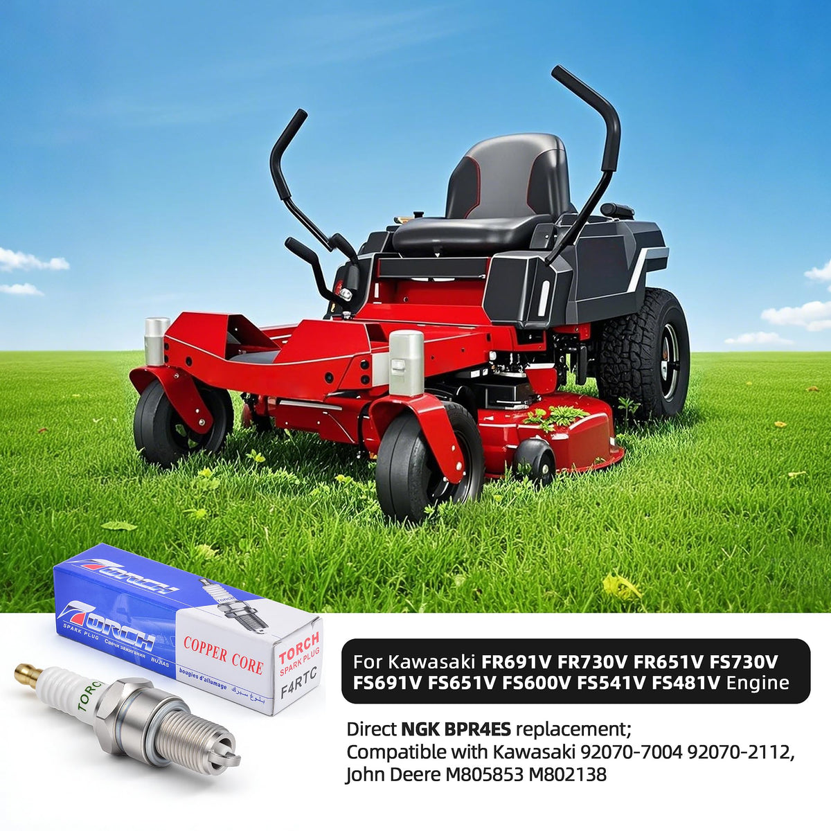 Karvayna F4RTC spark plug BPR4ES compatibility highlights stable ignition.