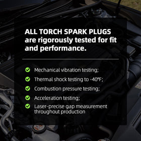 Karvayna F4RTC spark plug testing lab image verifying quality.