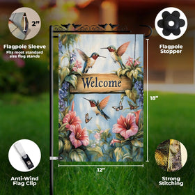 KarvePro rustic burlap texture flag adds natural charm to gardens.