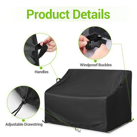 Kasla Patio Double Chair Cover features adjustable drawstring for a snug fit.
