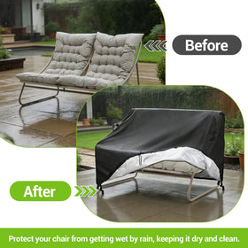 Kasla Patio Double Chair Cover has a stain-resistant surface that's easy to wipe clean.