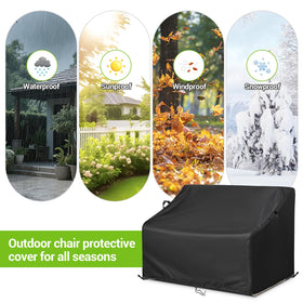 Kasla Patio Double Chair Cover fits loveseats and benches in outdoor spaces.