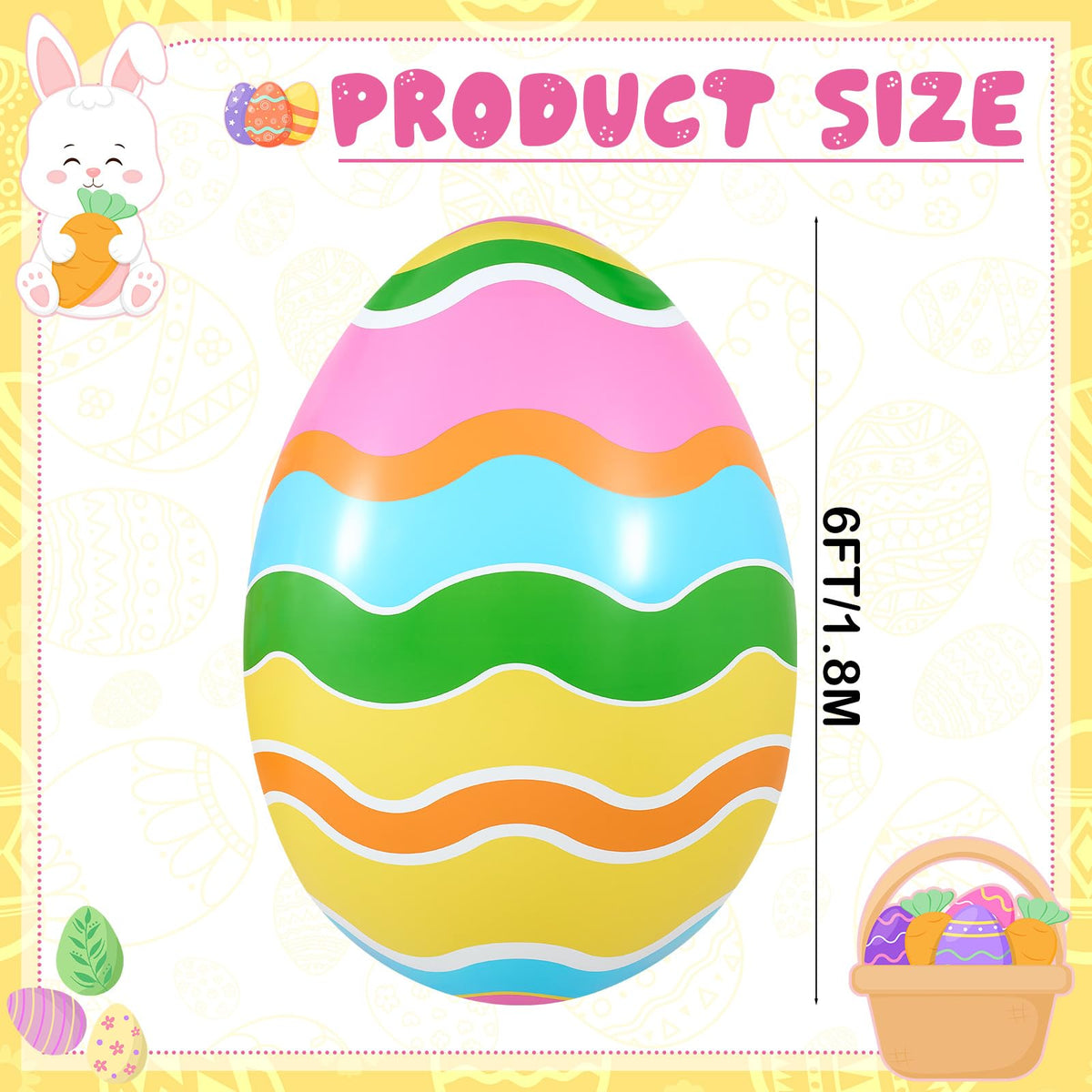 Kasyat durable PVC construction supports long-term Easter display use.