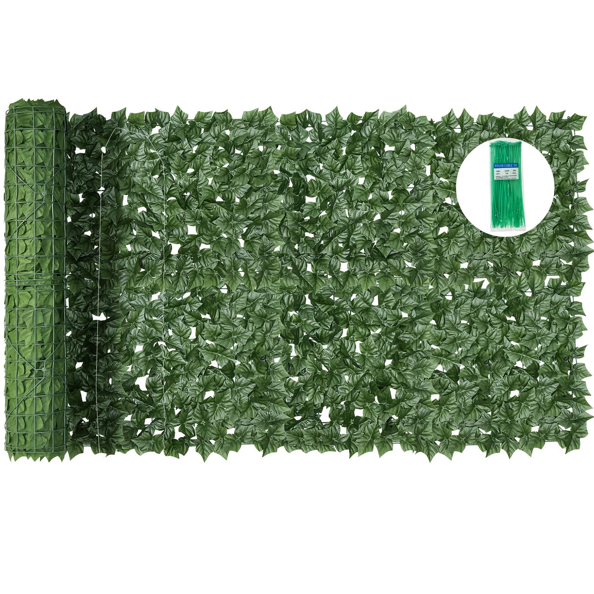 KASZOO artificial ivy fence panel left 120x40 showing privacy and greenery.