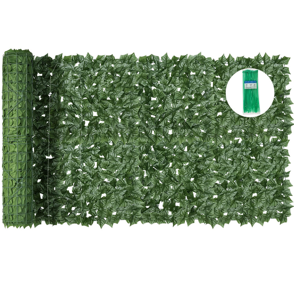 KASZOO artificial ivy fence panel left 120x40 showing privacy and greenery.
