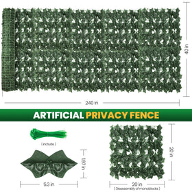 KASZOO artificial ivy fence panel right 120x40 demonstrates secure privacy.