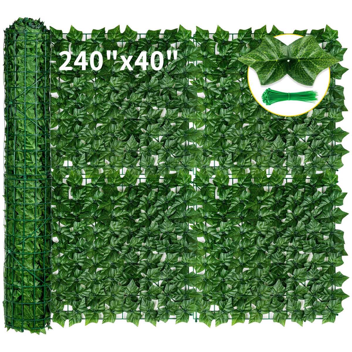 KASZOO artificial ivy fence panel provides stable privacy for patios and balconies.