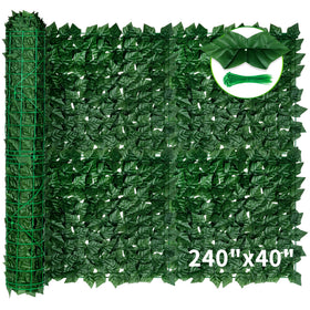 KASZOO artificial ivy privacy fence with 2400 leaves for dense balcony privacy.