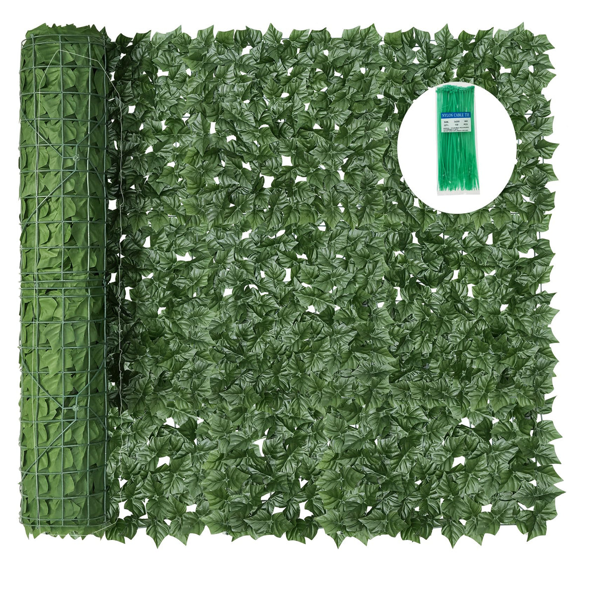 KASZOO artificial ivy privacy fence full 120x60 panel provides year-round privacy.