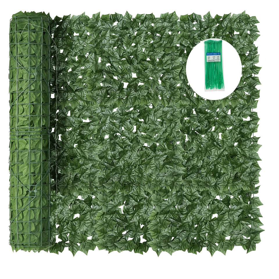 KASZOO artificial ivy privacy fence full 120x60 panel provides year-round privacy.