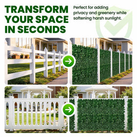 KASZOO balcony privacy screen creates sheltered outdoor seating.