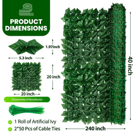 KASZOO ivy panel with reinforced backing for lasting outdoor use.