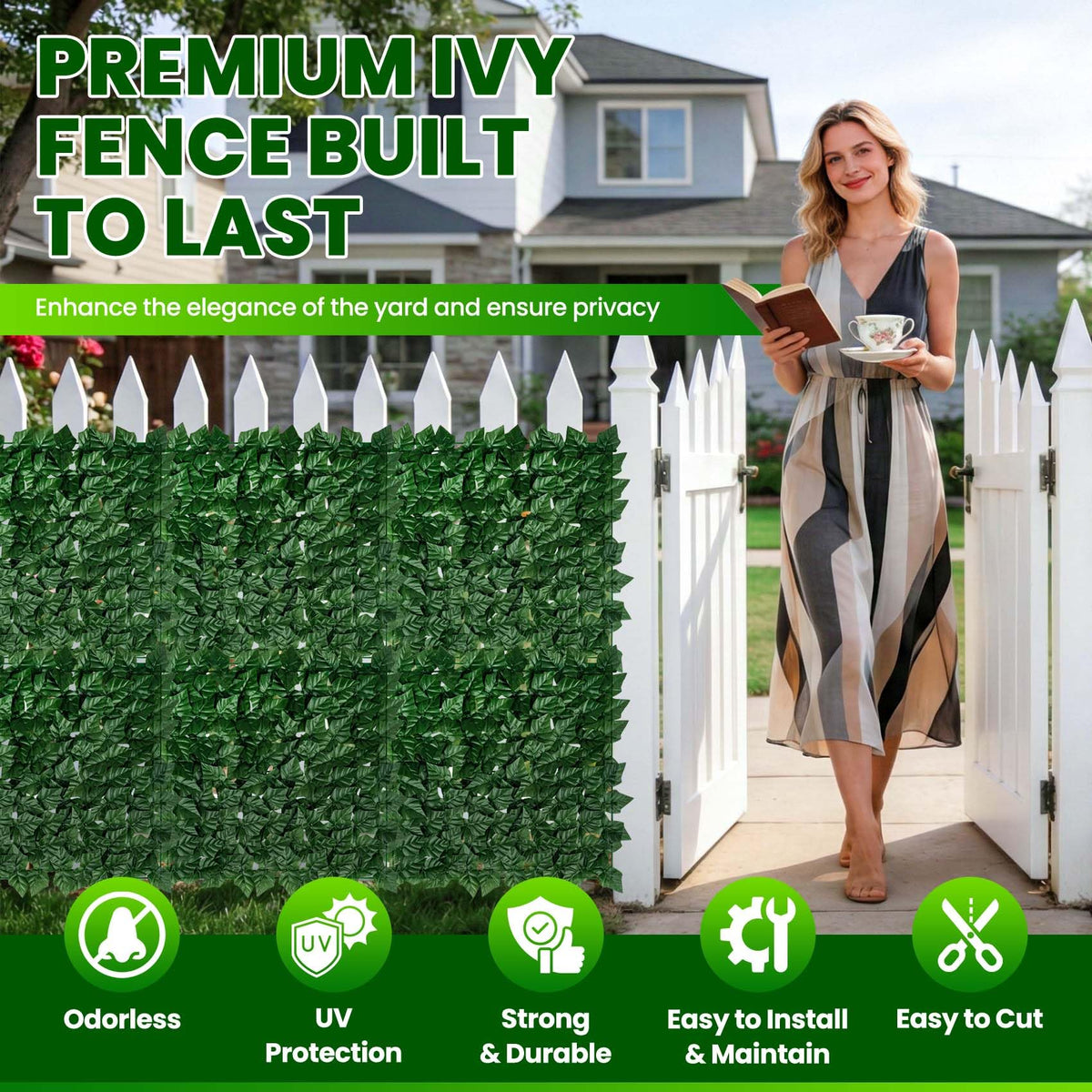 KASZOO DIY-friendly ivy panels that can be trimmed to fit curves.